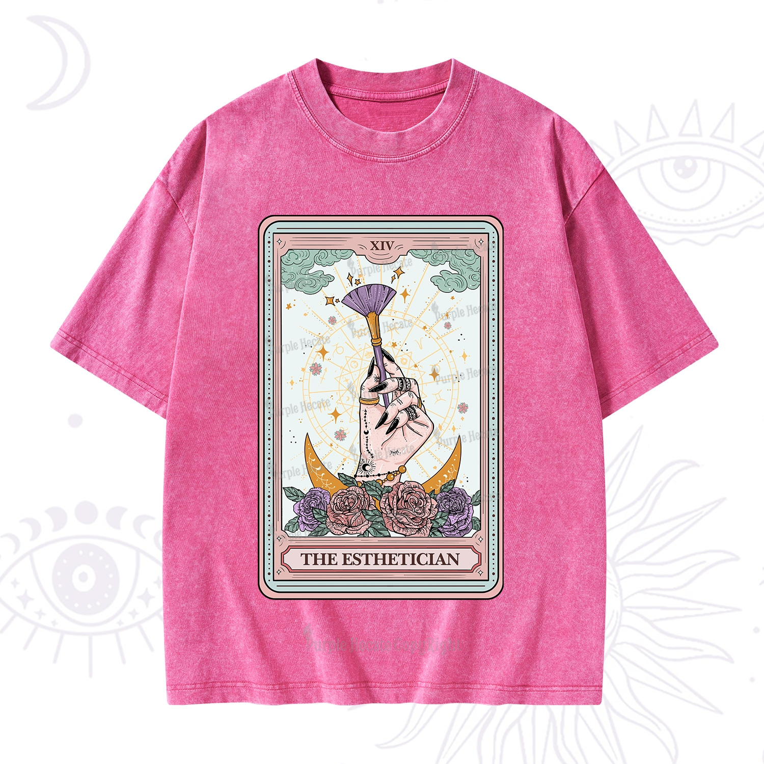 Purplehecate The Esthetician Tarot Card Washed T-Shirt