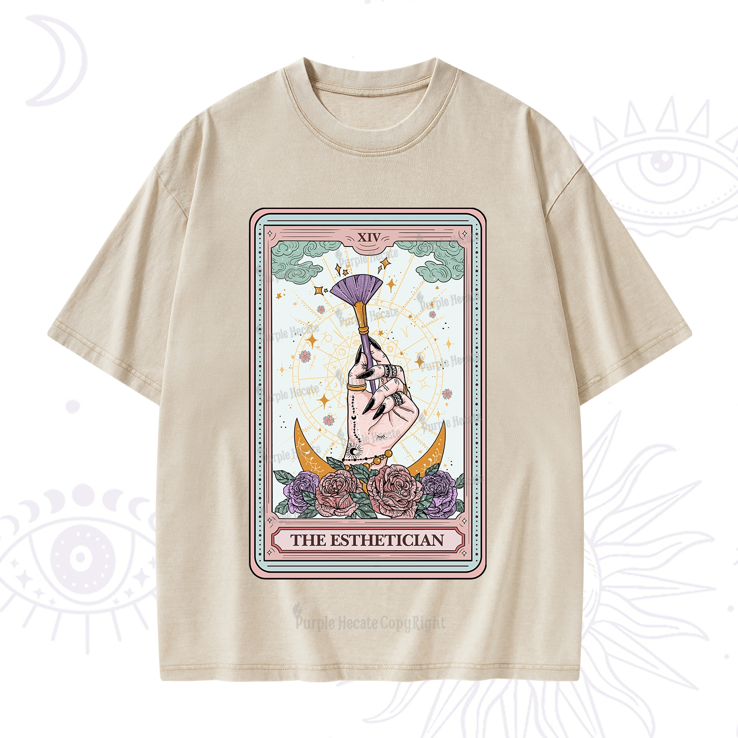 Purplehecate The Esthetician Tarot Card Washed T-Shirt