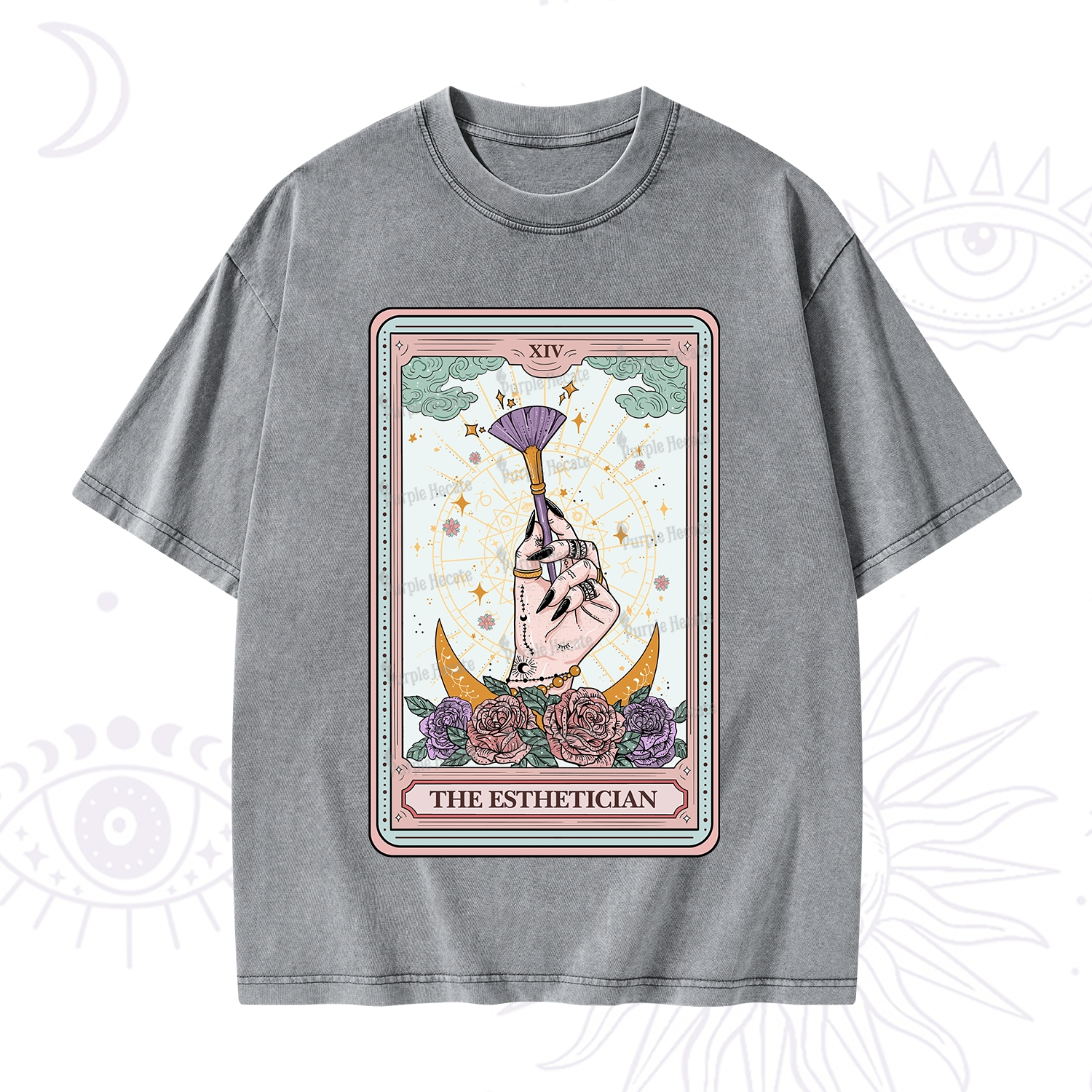 Purplehecate The Esthetician Tarot Card Washed T-Shirt