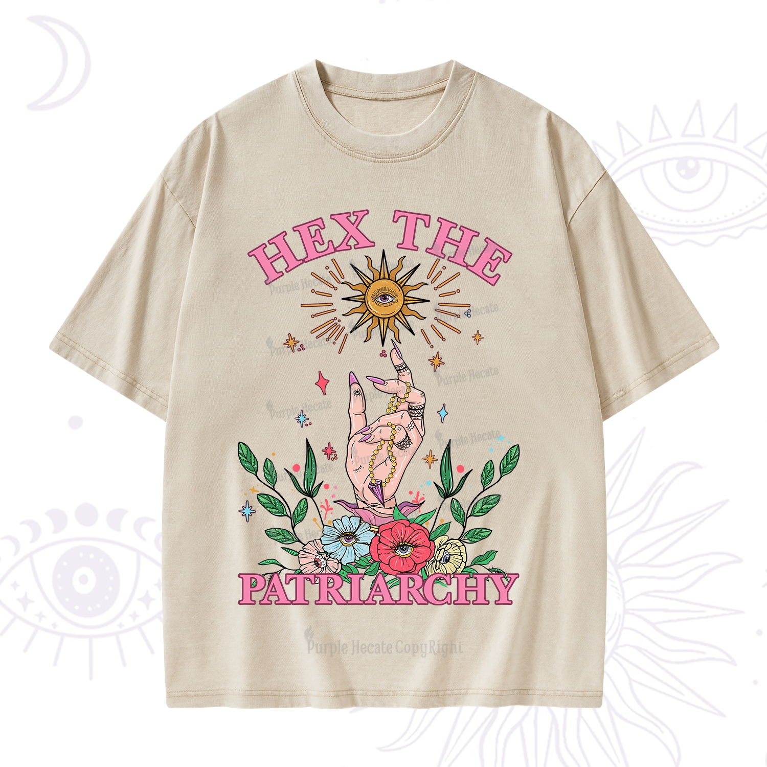 Purplehecate Hex The Patriarchy Witchy Washed T-Shirt