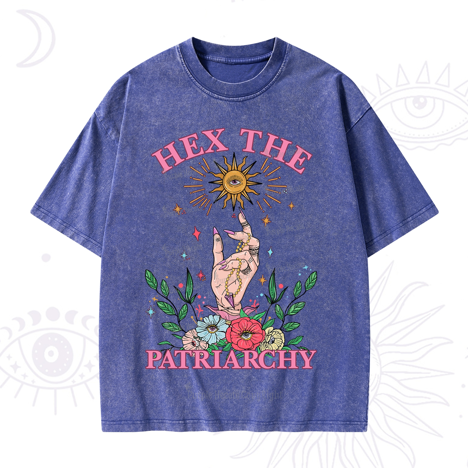 Purplehecate Hex The Patriarchy Witchy Washed T-Shirt