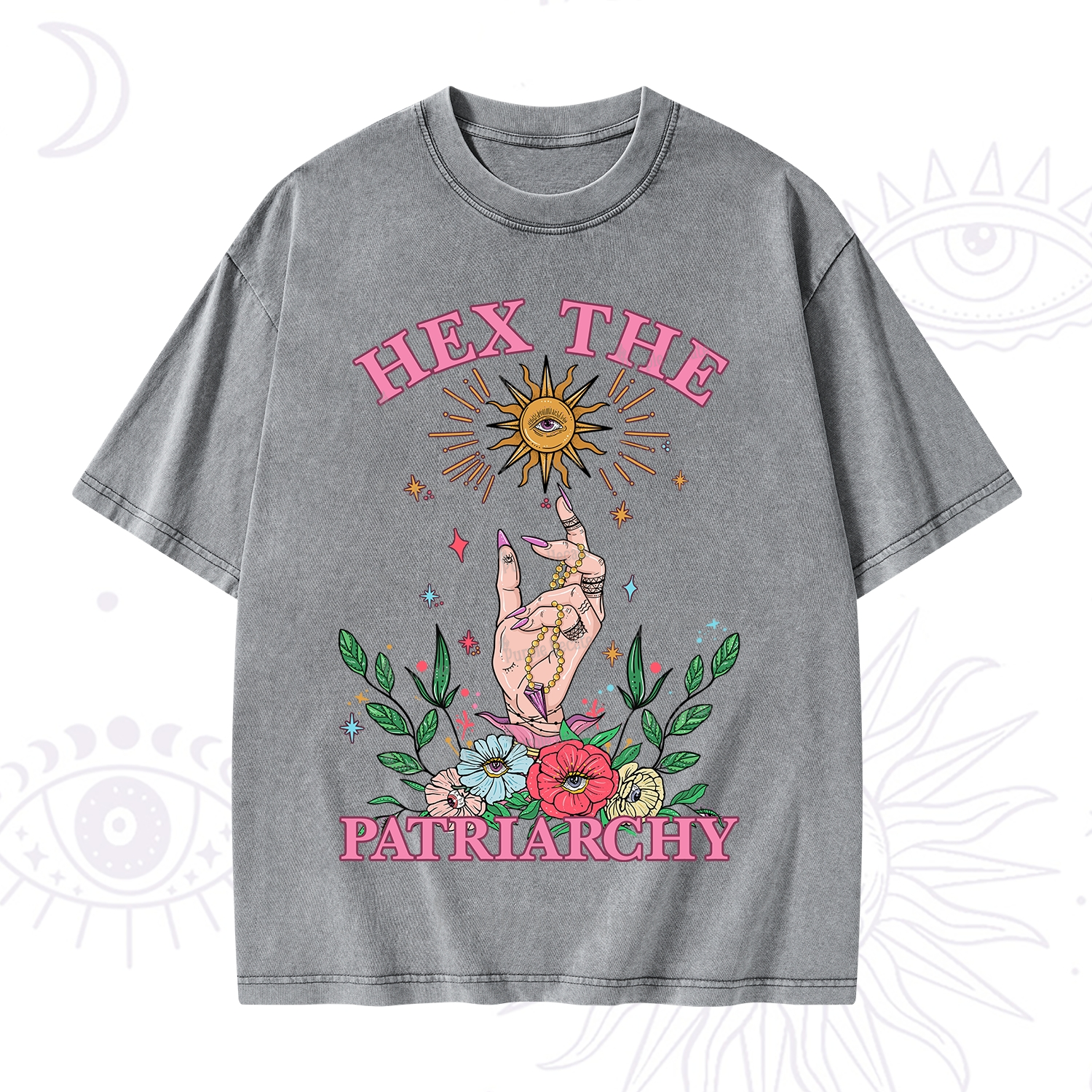 Purplehecate Hex The Patriarchy Witchy Washed T-Shirt
