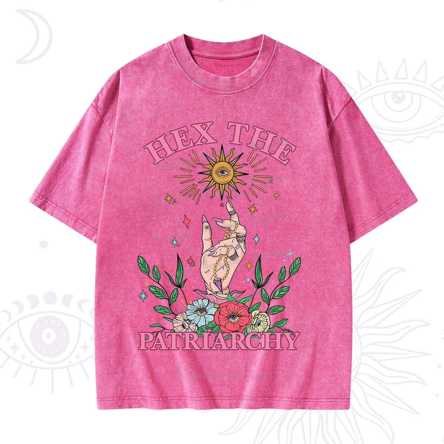Purplehecate Hex The Patriarchy Witchy Washed T-Shirt