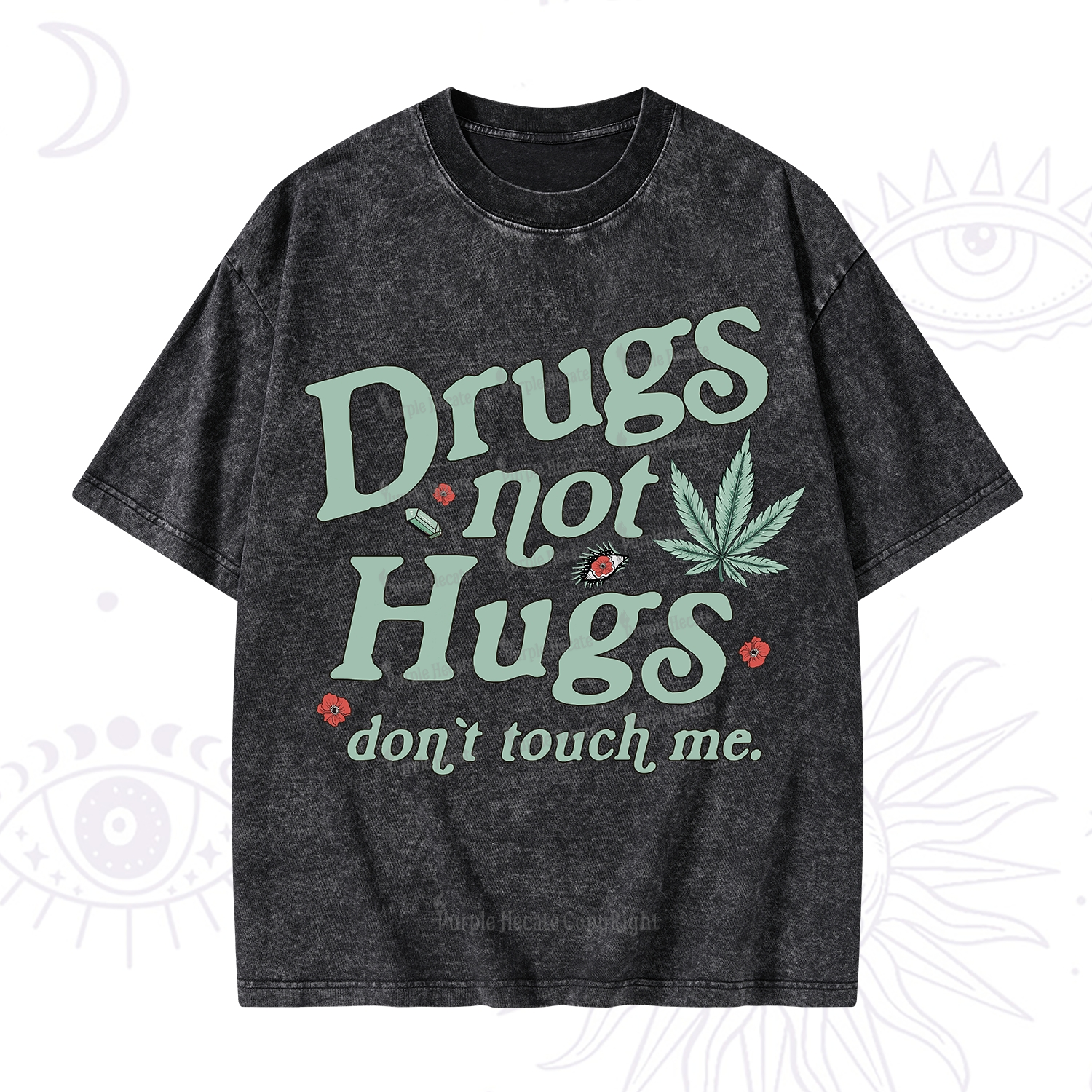Purplehecate Sarcastic Weed Washed T-Shirt