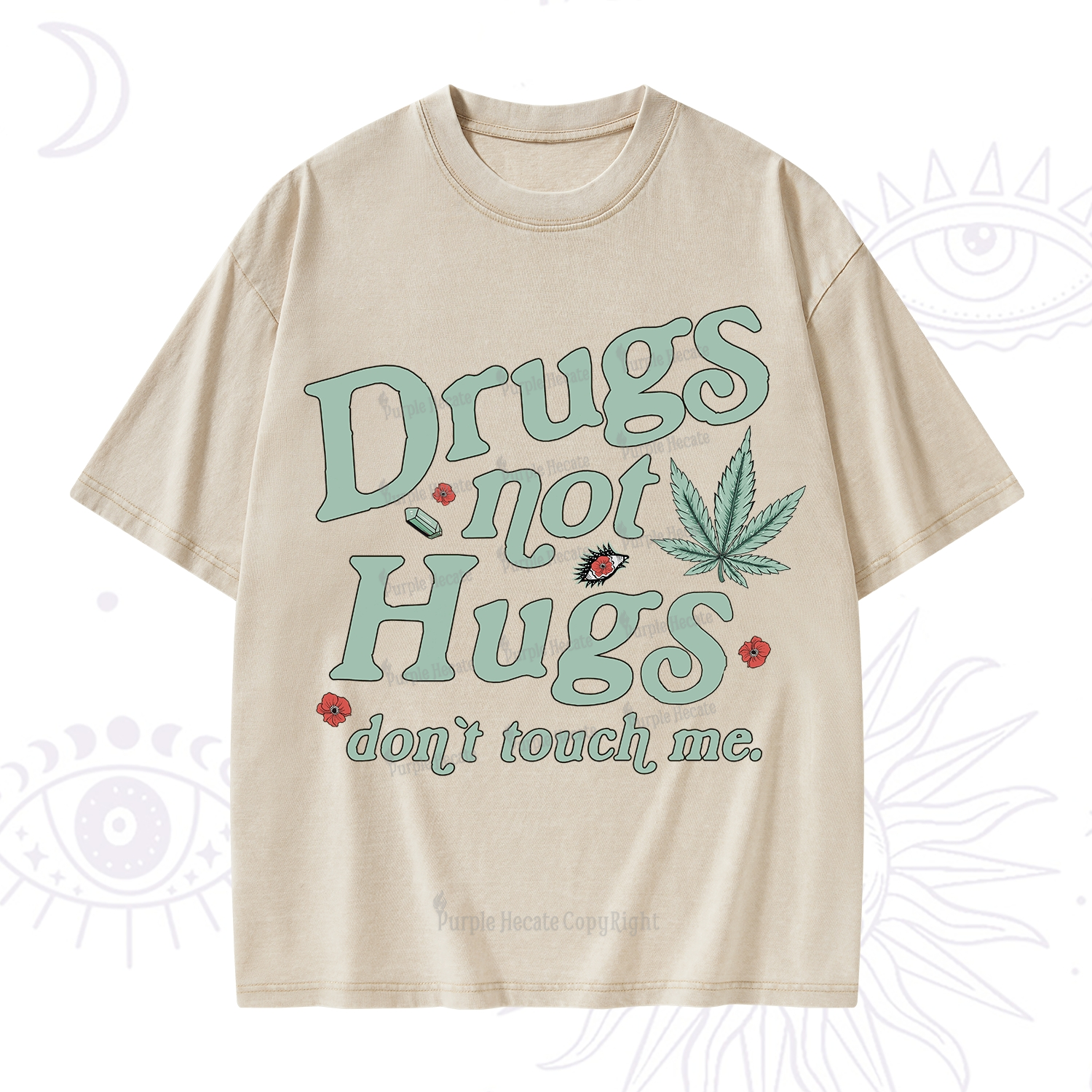 Purplehecate Sarcastic Weed Washed T-Shirt