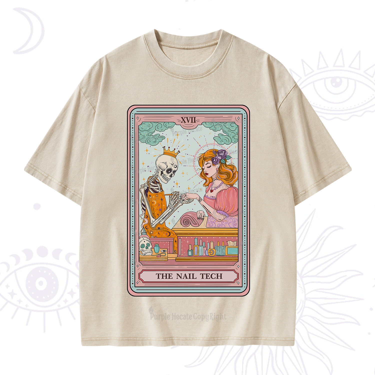 Purplehecate The Nail Tech Life Tarot Washed T-Shirt