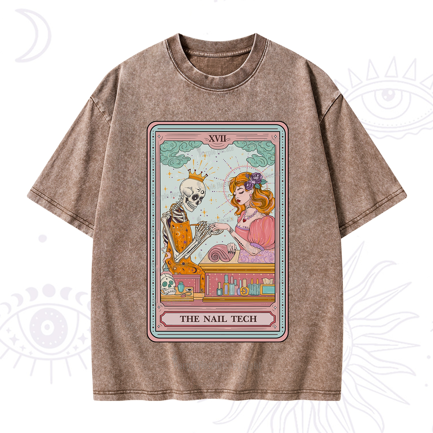 Purplehecate The Nail Tech Life Tarot Washed T-Shirt