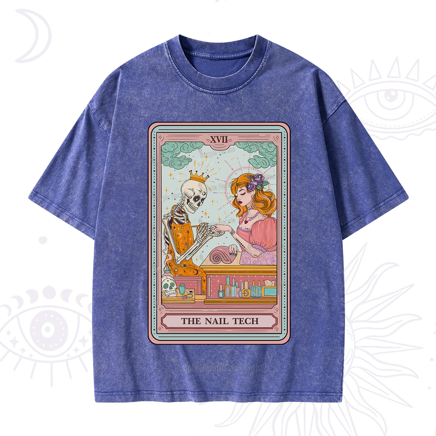 Purplehecate The Nail Tech Life Tarot Washed T-Shirt