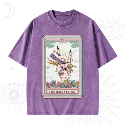 Purplehecate The Hair Stylist Tarot Washed T-Shirt