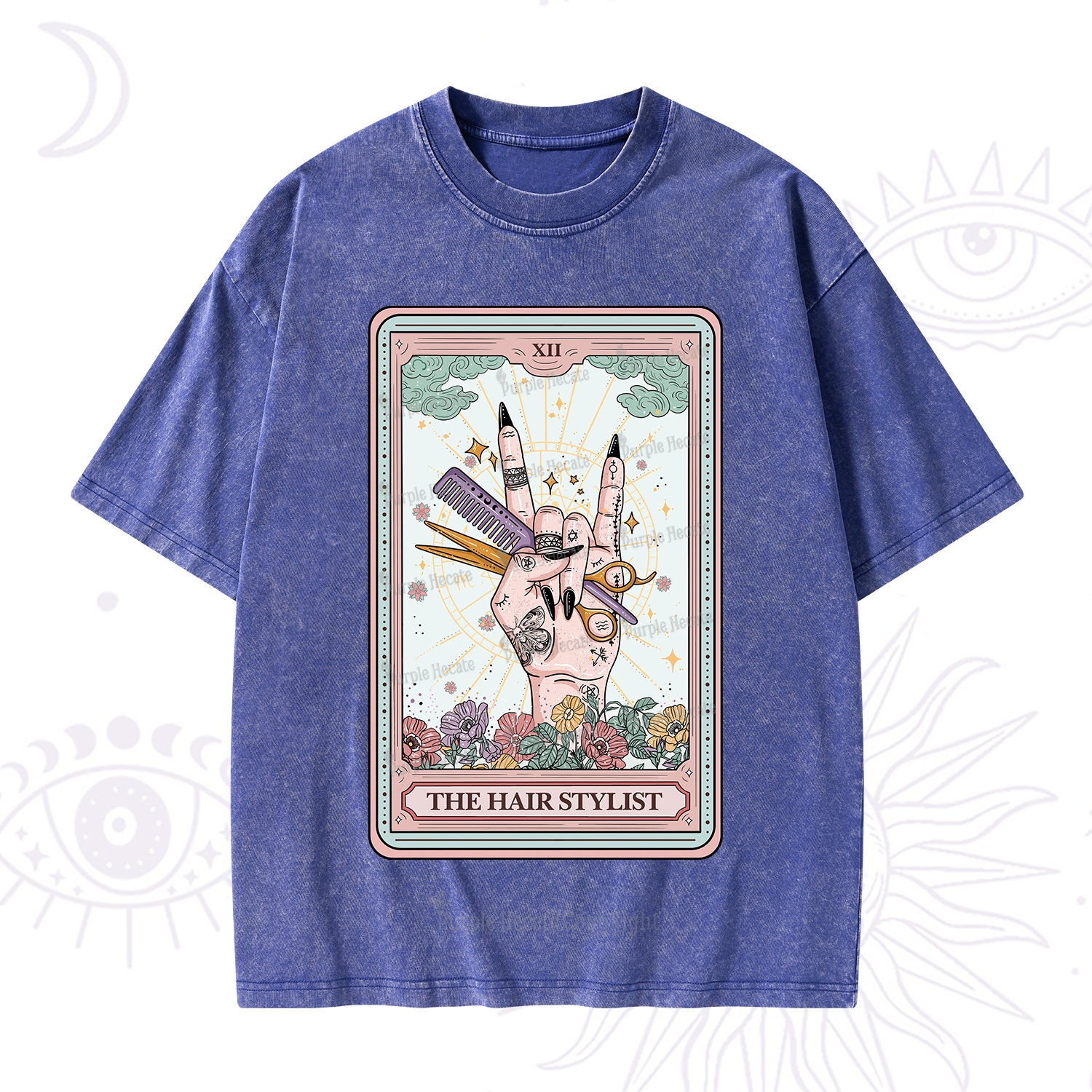 Purplehecate The Hair Stylist Tarot Washed T-Shirt