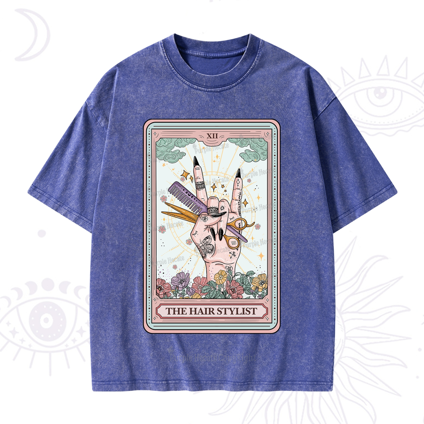 Purplehecate The Hair Stylist Tarot Washed T-Shirt