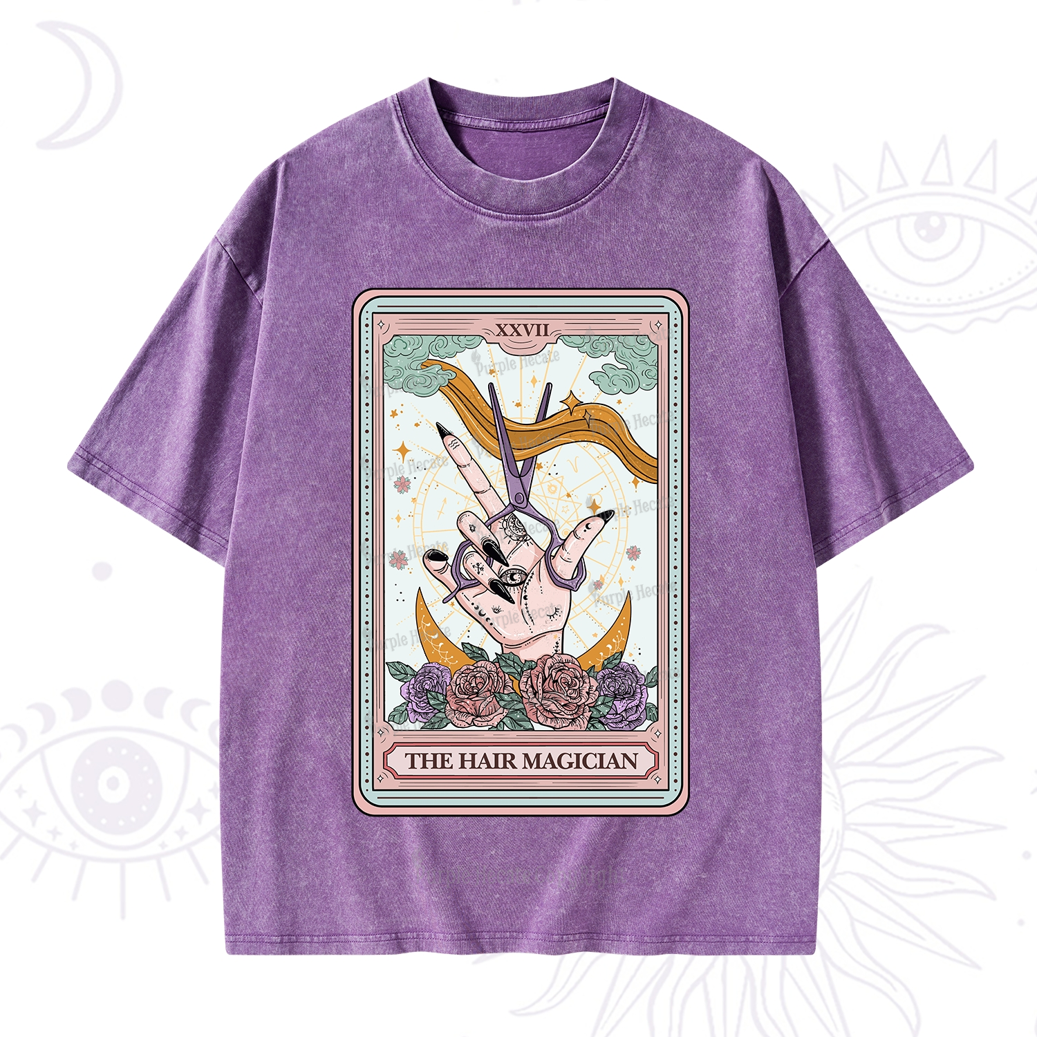 Purplehecate The Hair Magician Tarot Washed T-Shirt
