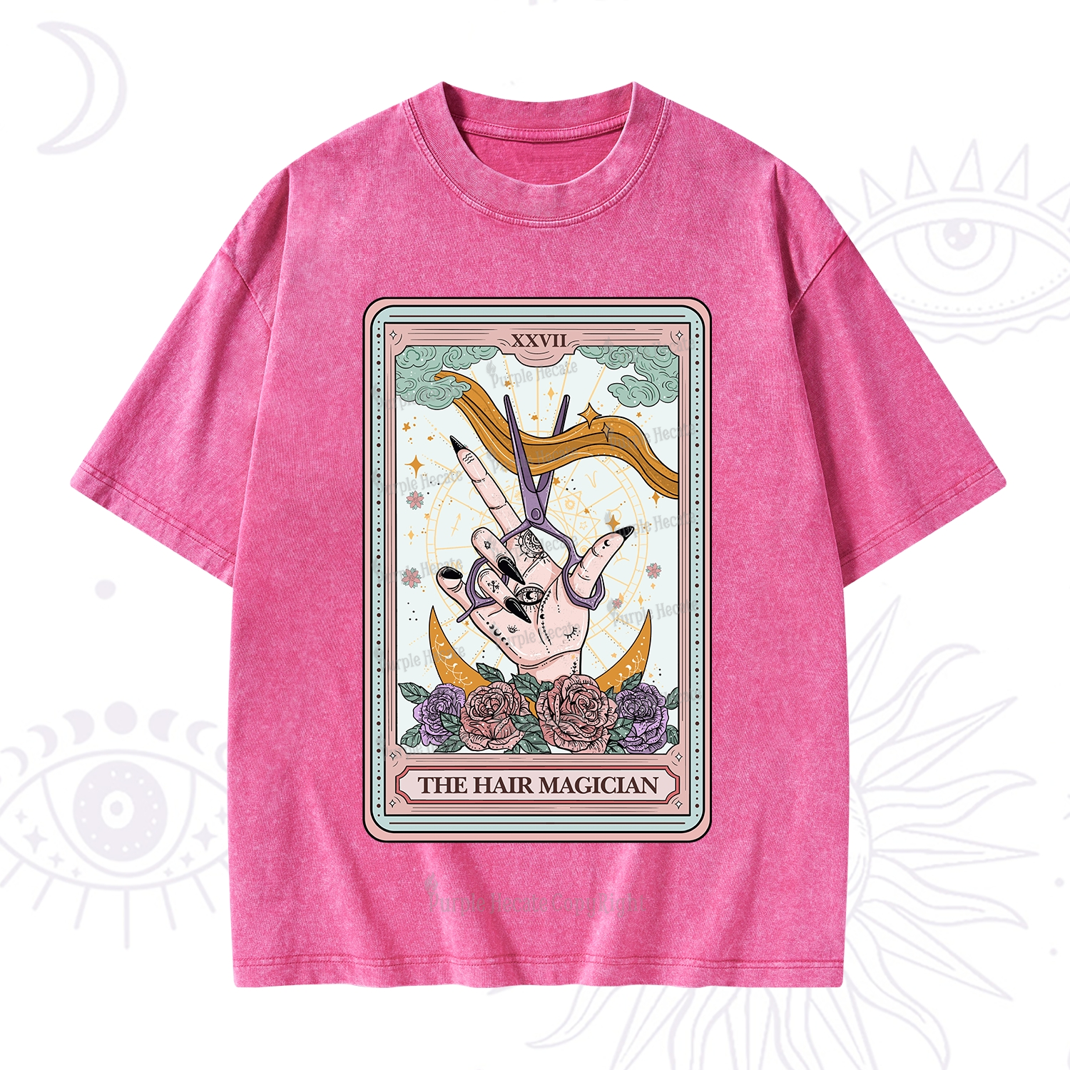 Purplehecate The Hair Magician Tarot Washed T-Shirt