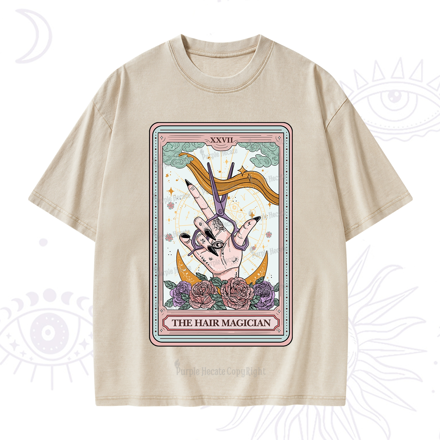 Purplehecate The Hair Magician Tarot Washed T-Shirt