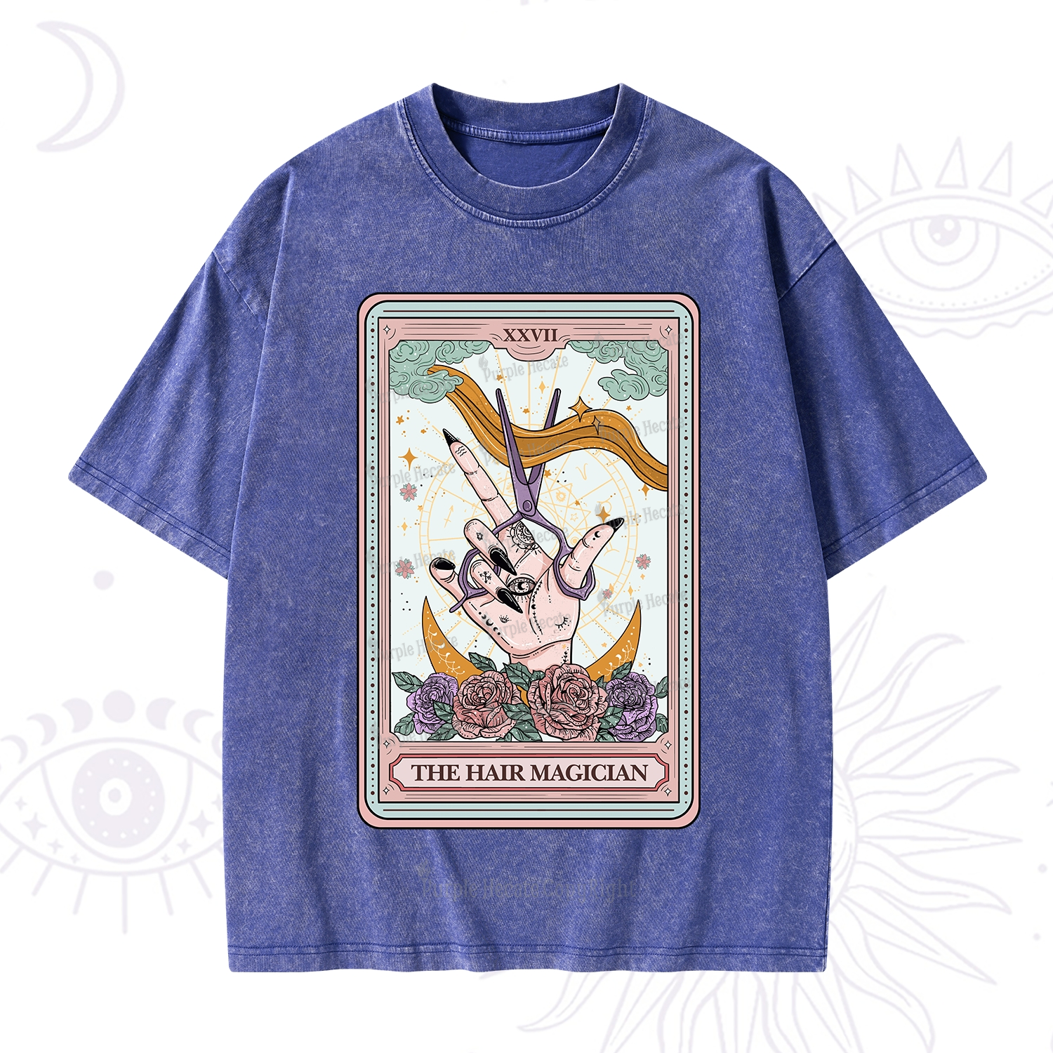 Purplehecate The Hair Magician Tarot Washed T-Shirt