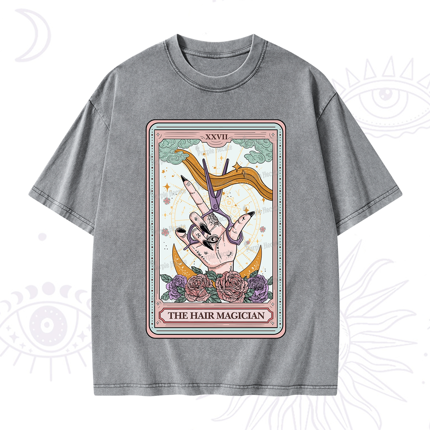 Purplehecate The Hair Magician Tarot Washed T-Shirt