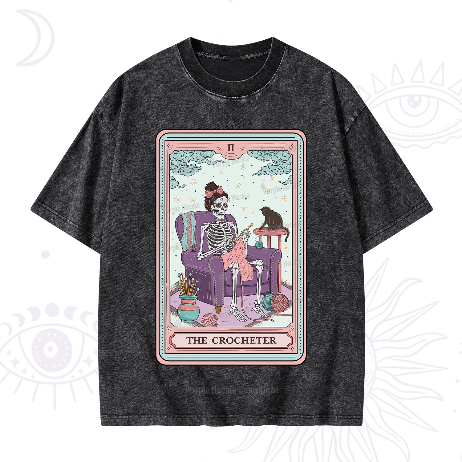 Purplehecate The Crocheter Tarot Washed T-Shirt