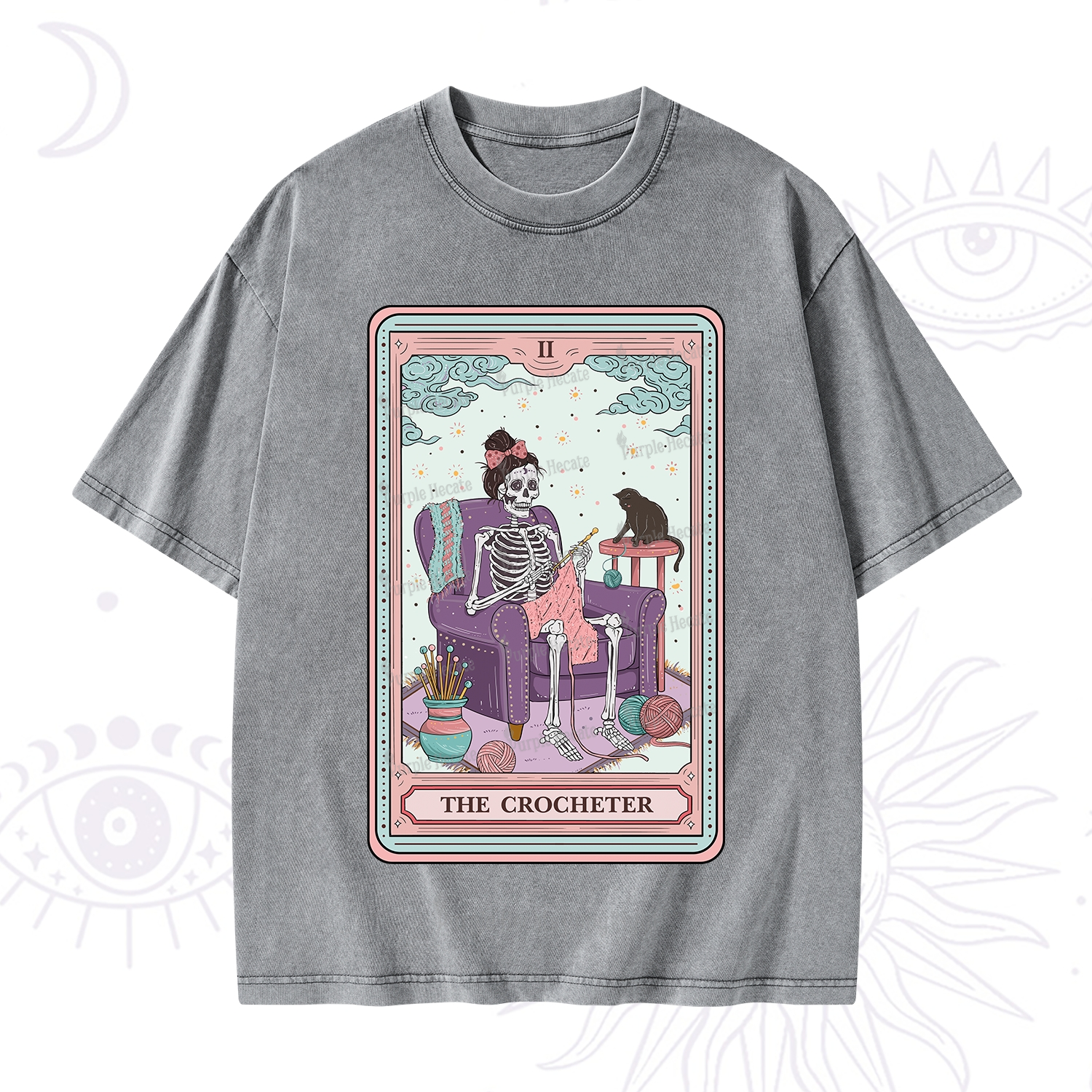 Purplehecate The Crocheter Tarot Washed T-Shirt