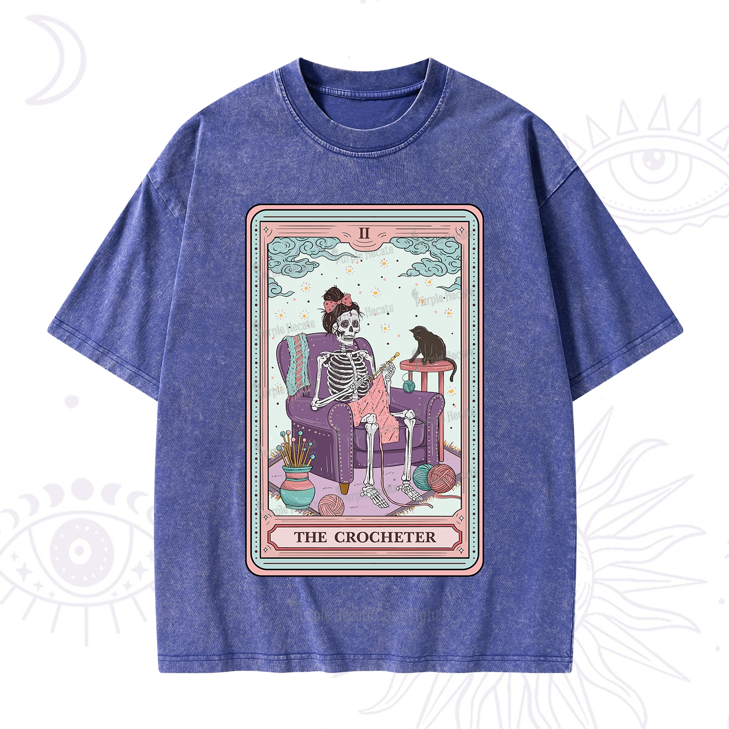 Purplehecate The Crocheter Tarot Washed T-Shirt