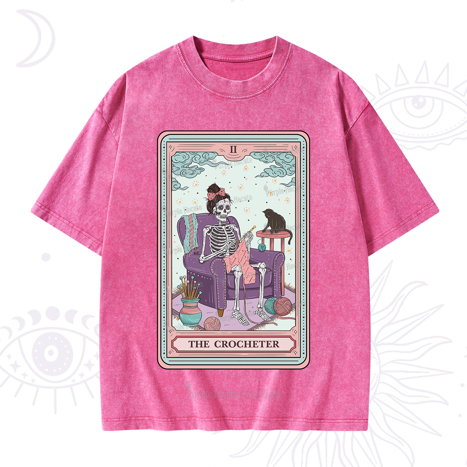 Purplehecate The Crocheter Tarot Washed T-Shirt