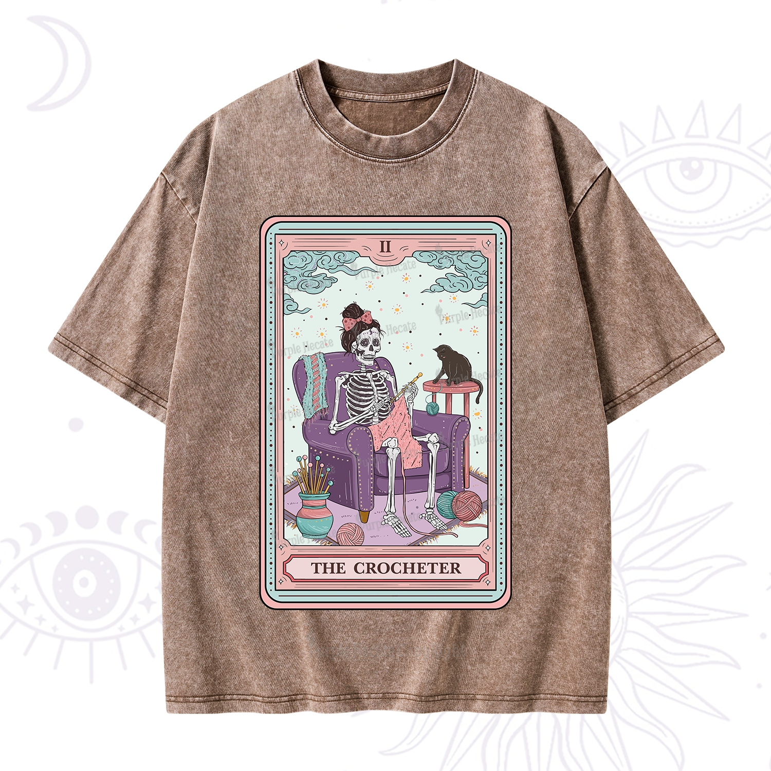 Purplehecate The Crocheter Tarot Washed T-Shirt