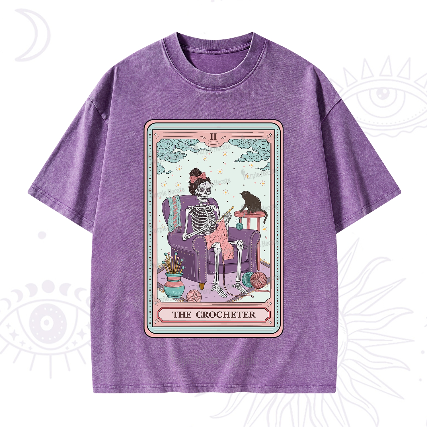 Purplehecate The Crocheter Tarot Washed T-Shirt
