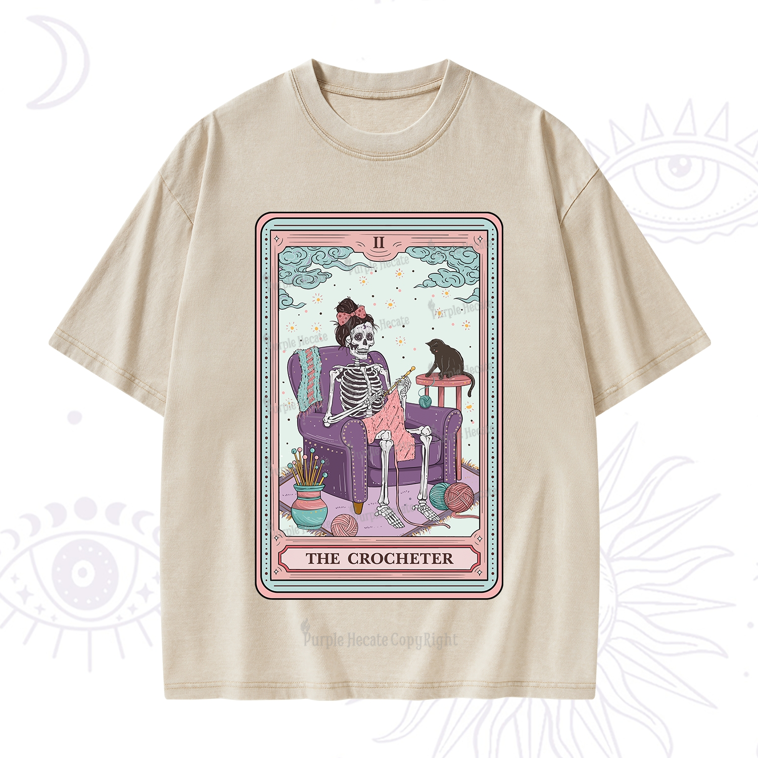 Purplehecate The Crocheter Tarot Washed T-Shirt