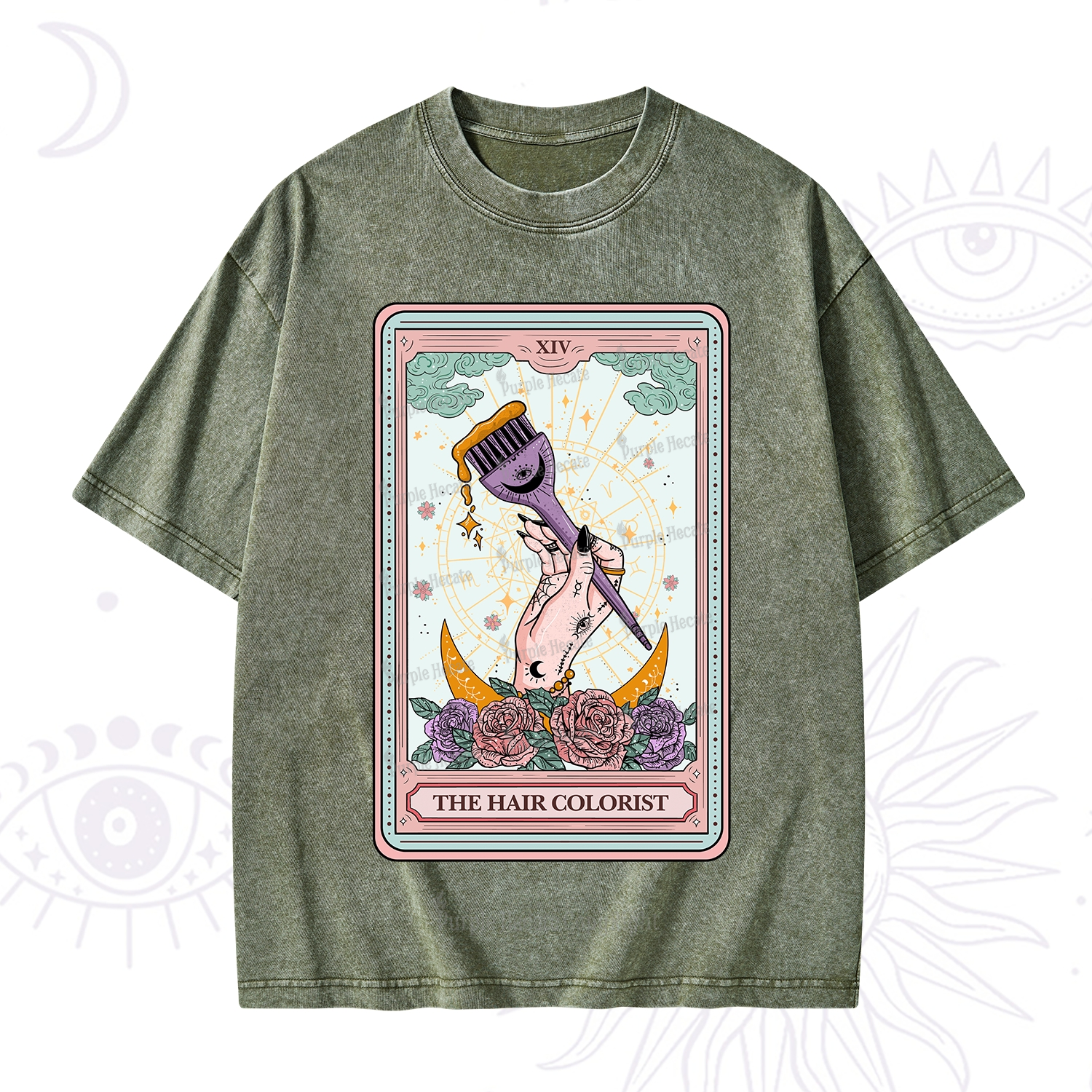 Purplehecate The Hair Colorist Tarot Washed T-Shirt