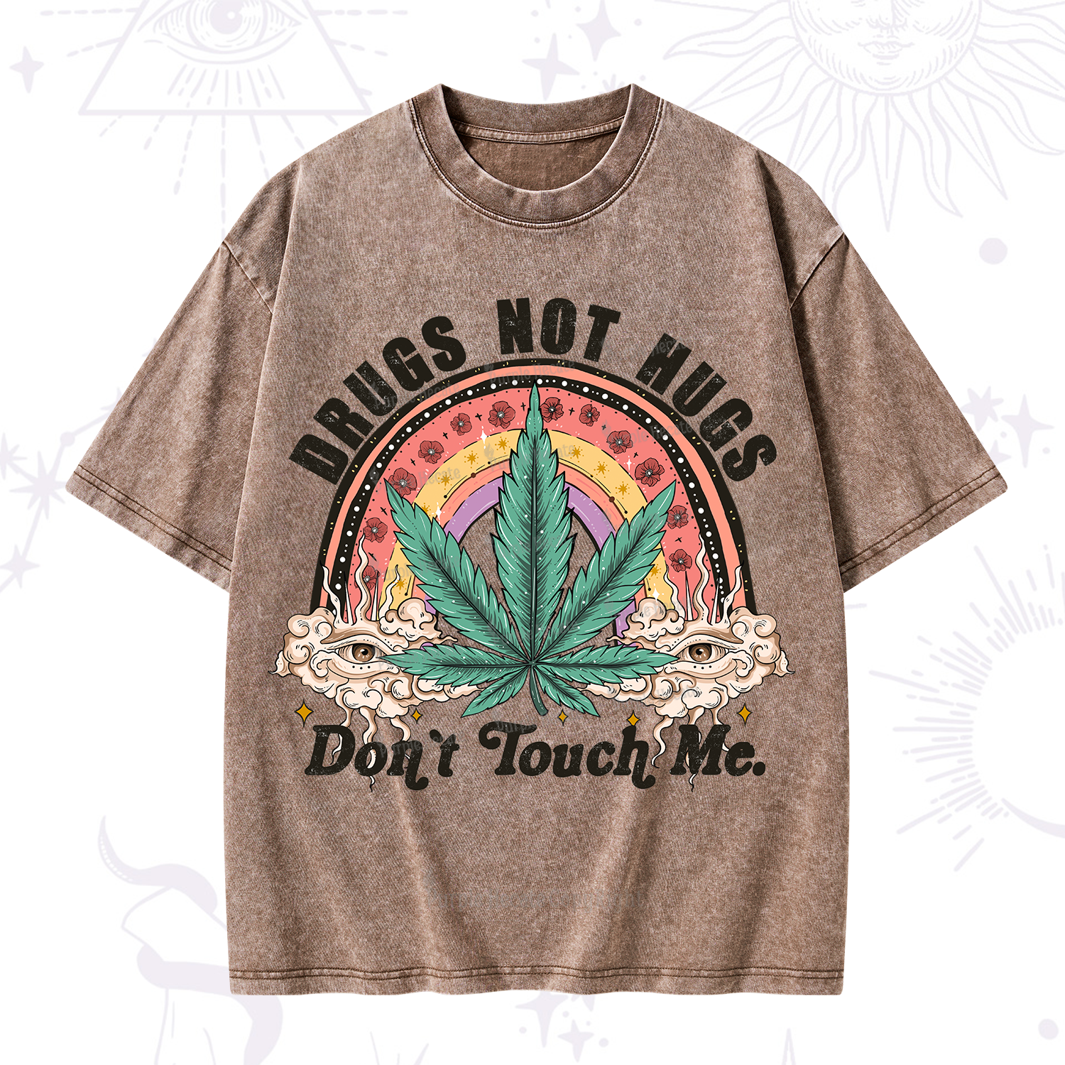 Purplehecate Drugs Not Hugs Washed T-Shirt