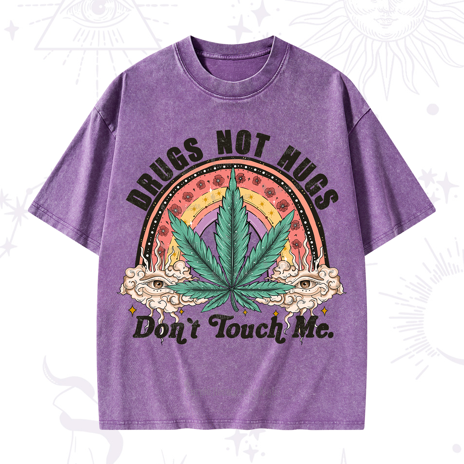 Purplehecate Drugs Not Hugs Washed T-Shirt