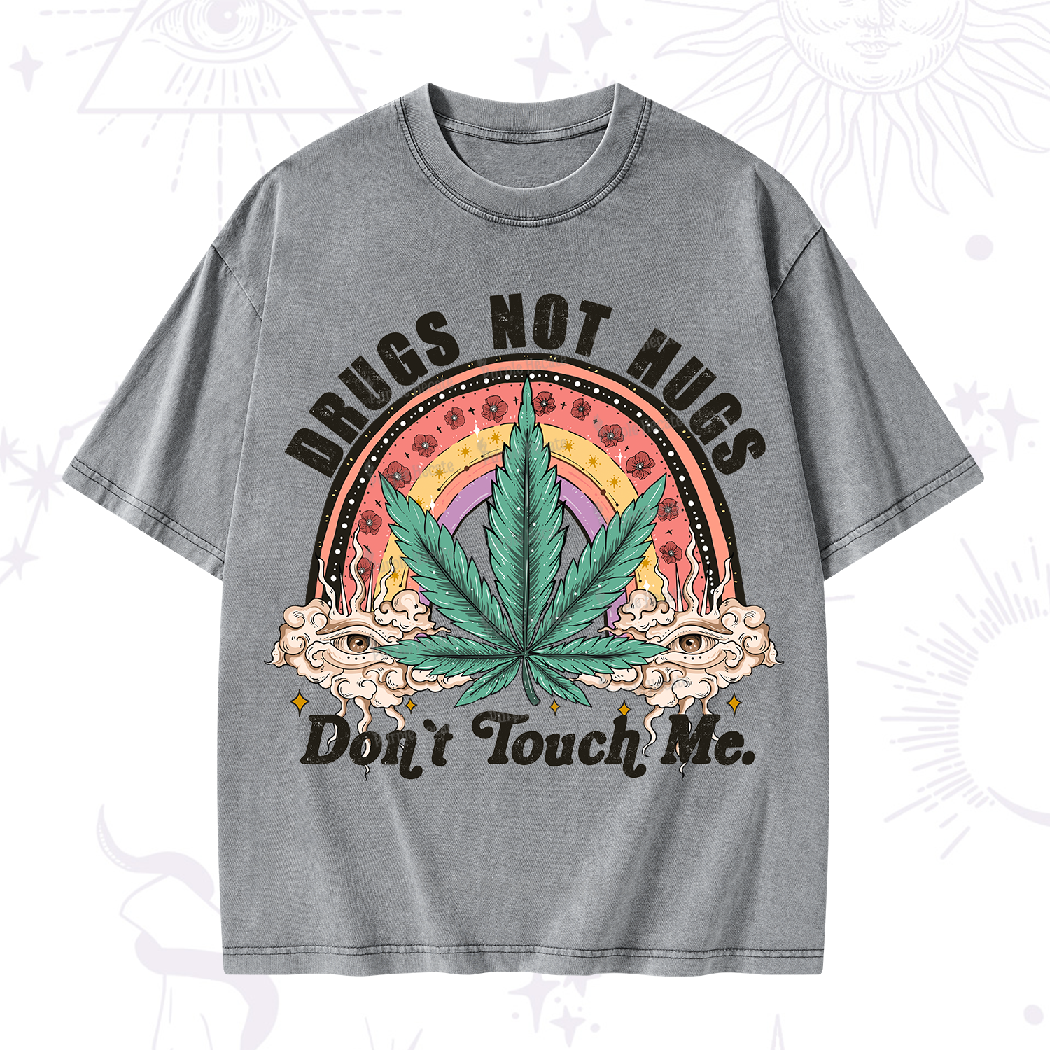 Purplehecate Drugs Not Hugs Washed T-Shirt