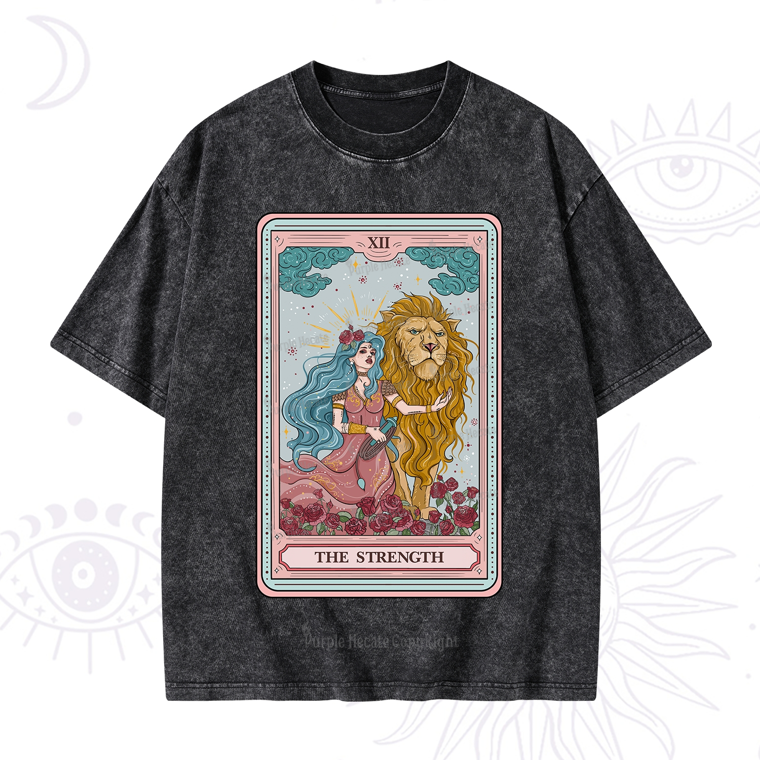 Purplehecate The Strength Tarot Washed T-Shirt