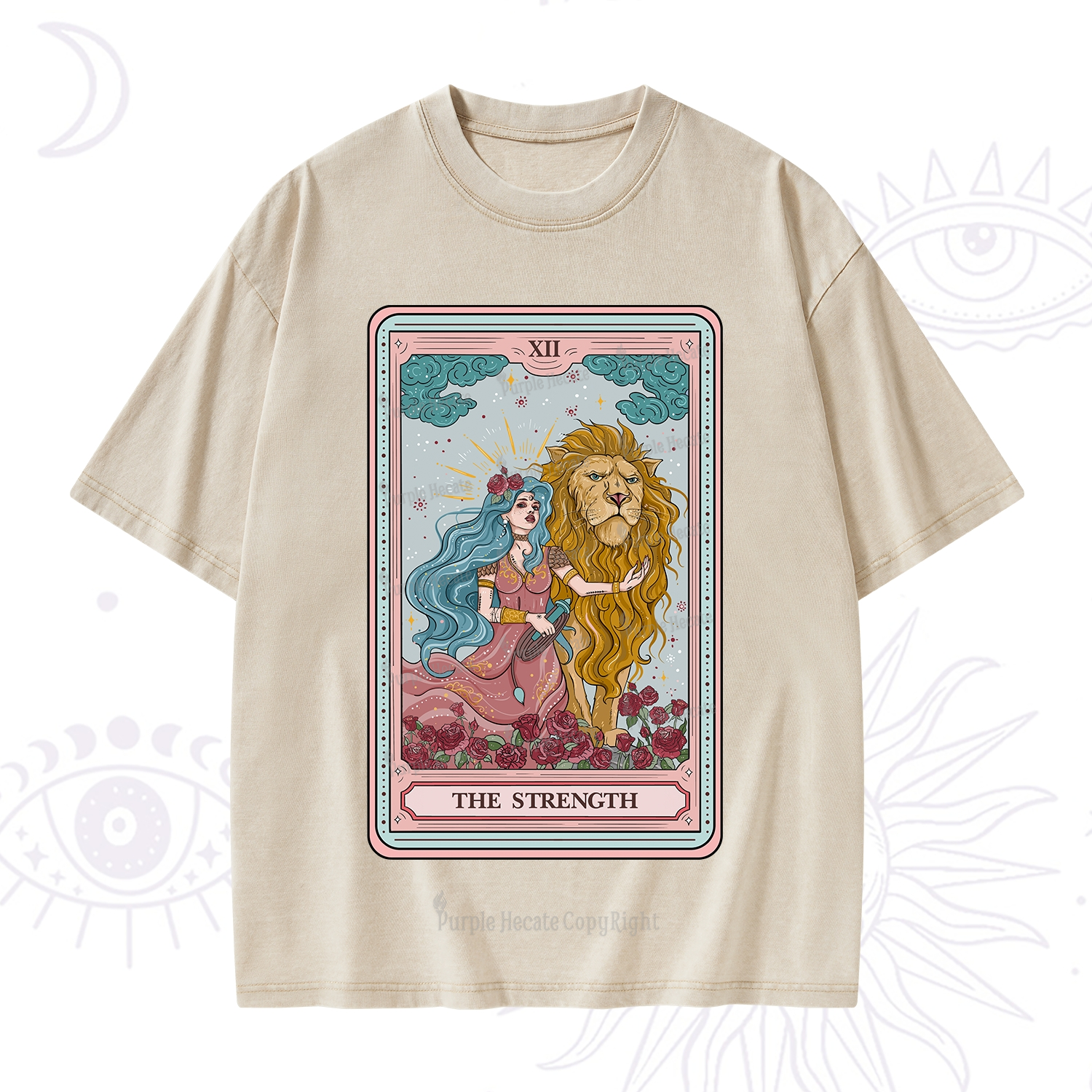 Purplehecate The Strength Tarot Washed T-Shirt
