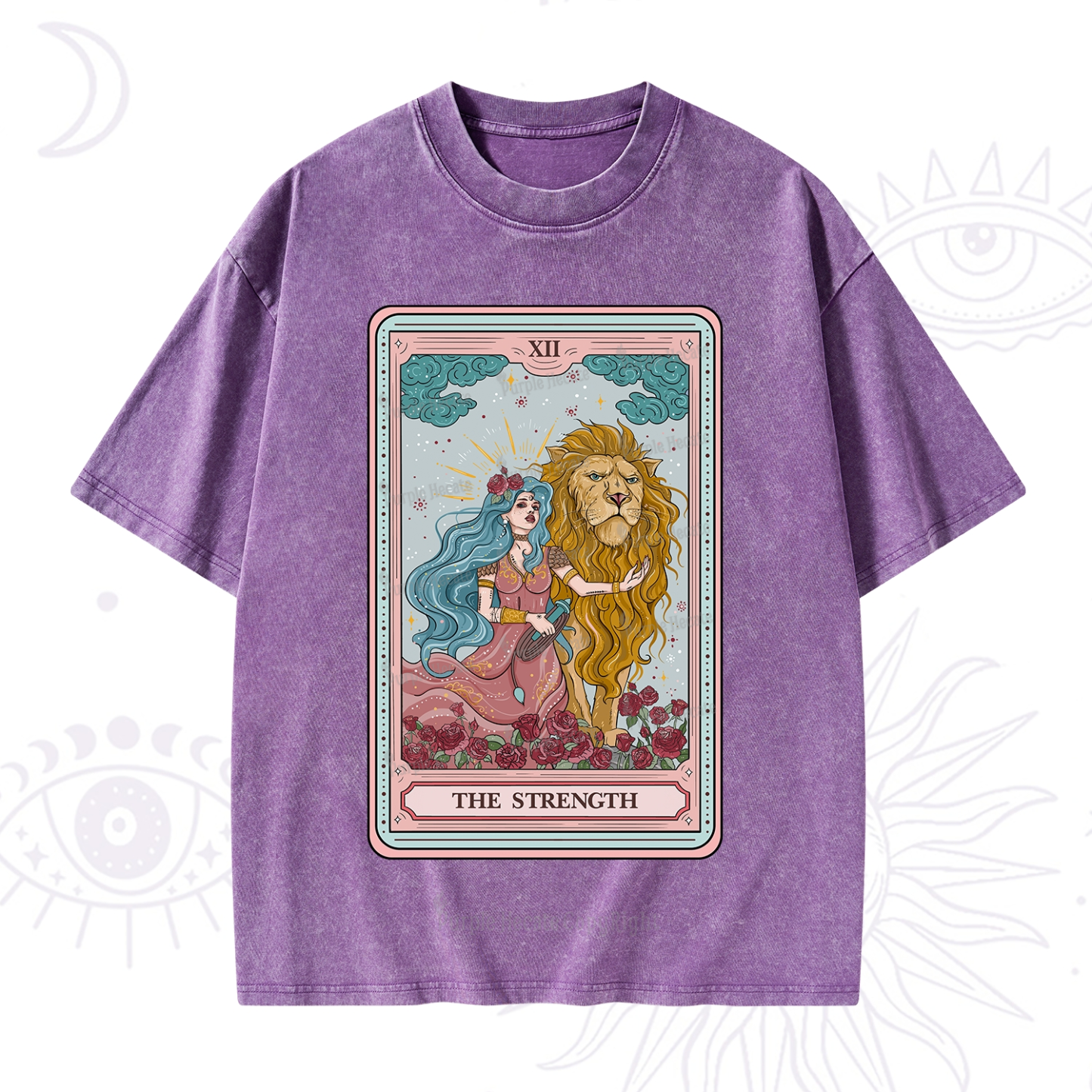 Purplehecate The Strength Tarot Washed T-Shirt