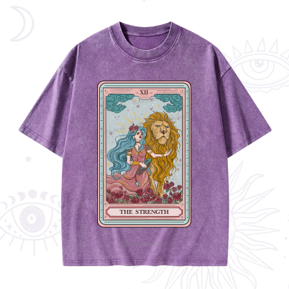 Purplehecate The Strength Tarot Washed T-Shirt
