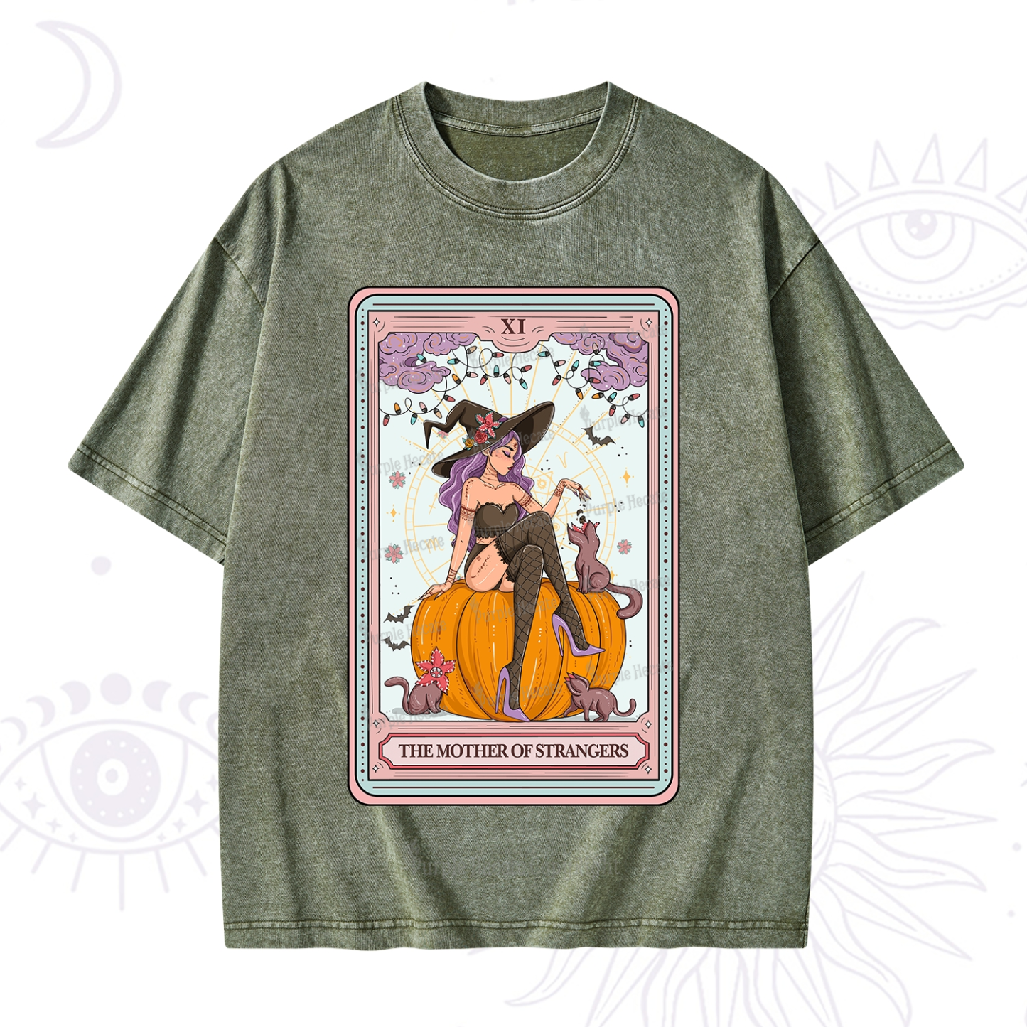 Purplehecate The Mother Of Strangers Tarot Washed T-Shirt