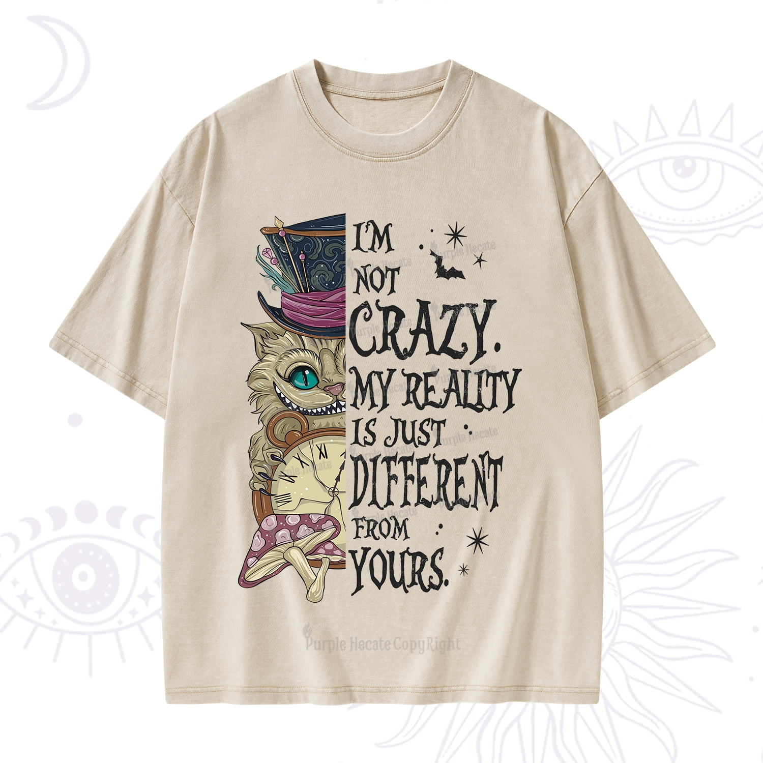 Purplehecate I'm Not Crazy My Reality Is Just Different From Yours Washed T-Shirt