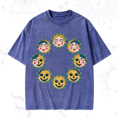 Purplehecate Lunar Skull Cycle Washed T-Shirt