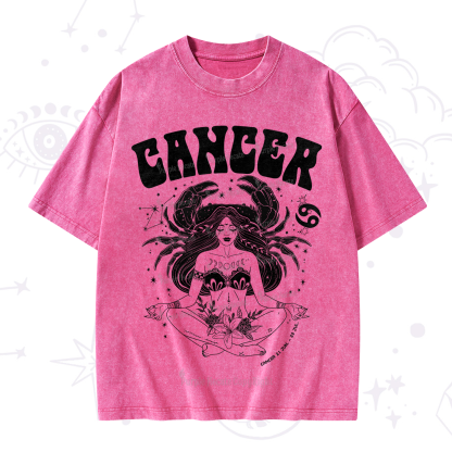 Purplehecate Cancer Zodiac Glyphs Washed T-Shirt