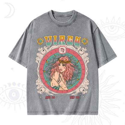 Purplehecate Virgo Cosmic Zodiac Washed T-Shirt