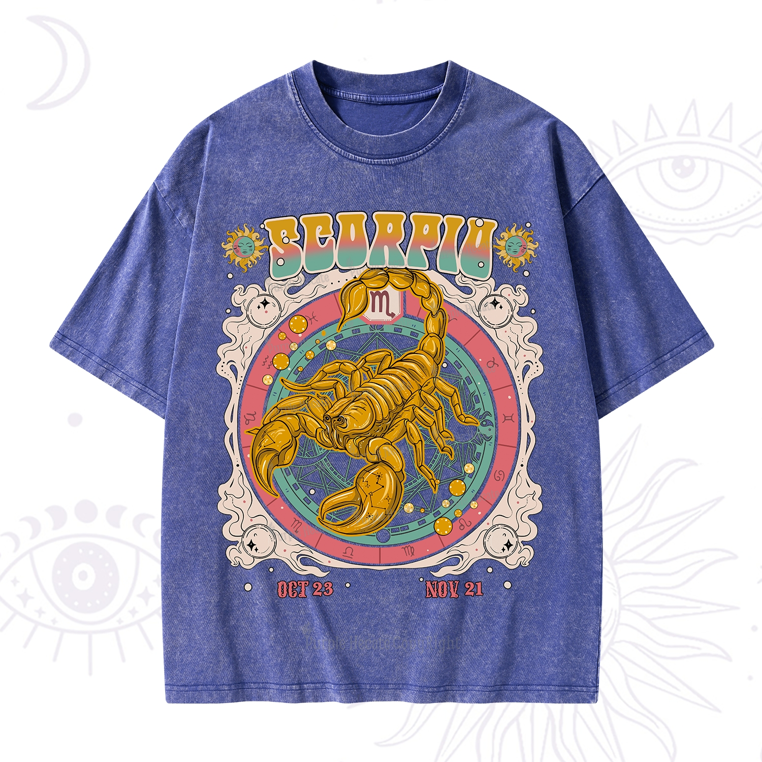 Purplehecate Scorpio Cosmic Zodiac Washed T-Shirt