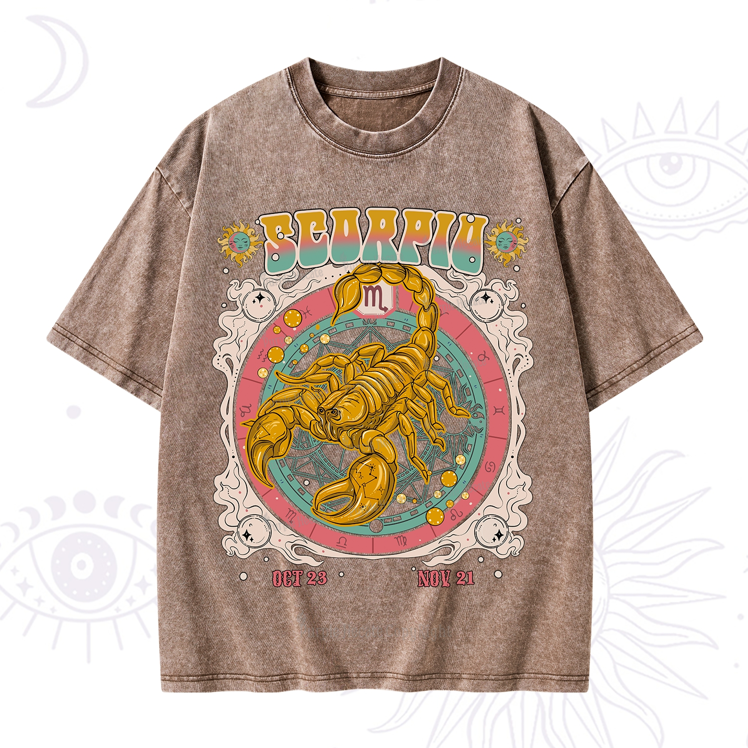 Purplehecate Scorpio Cosmic Zodiac Washed T-Shirt