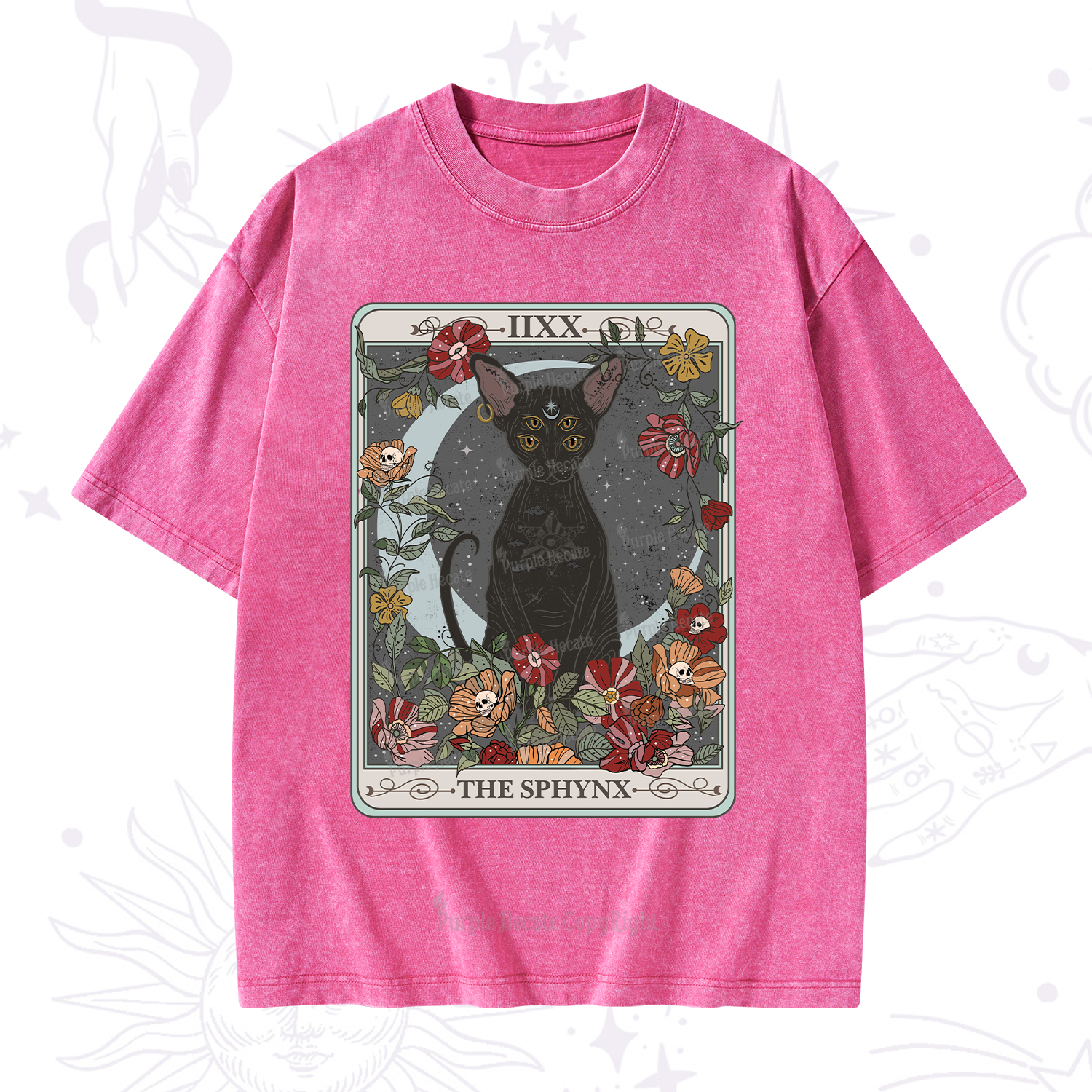 Purplehecate The Sphynx Tarot Washed T-Shirt