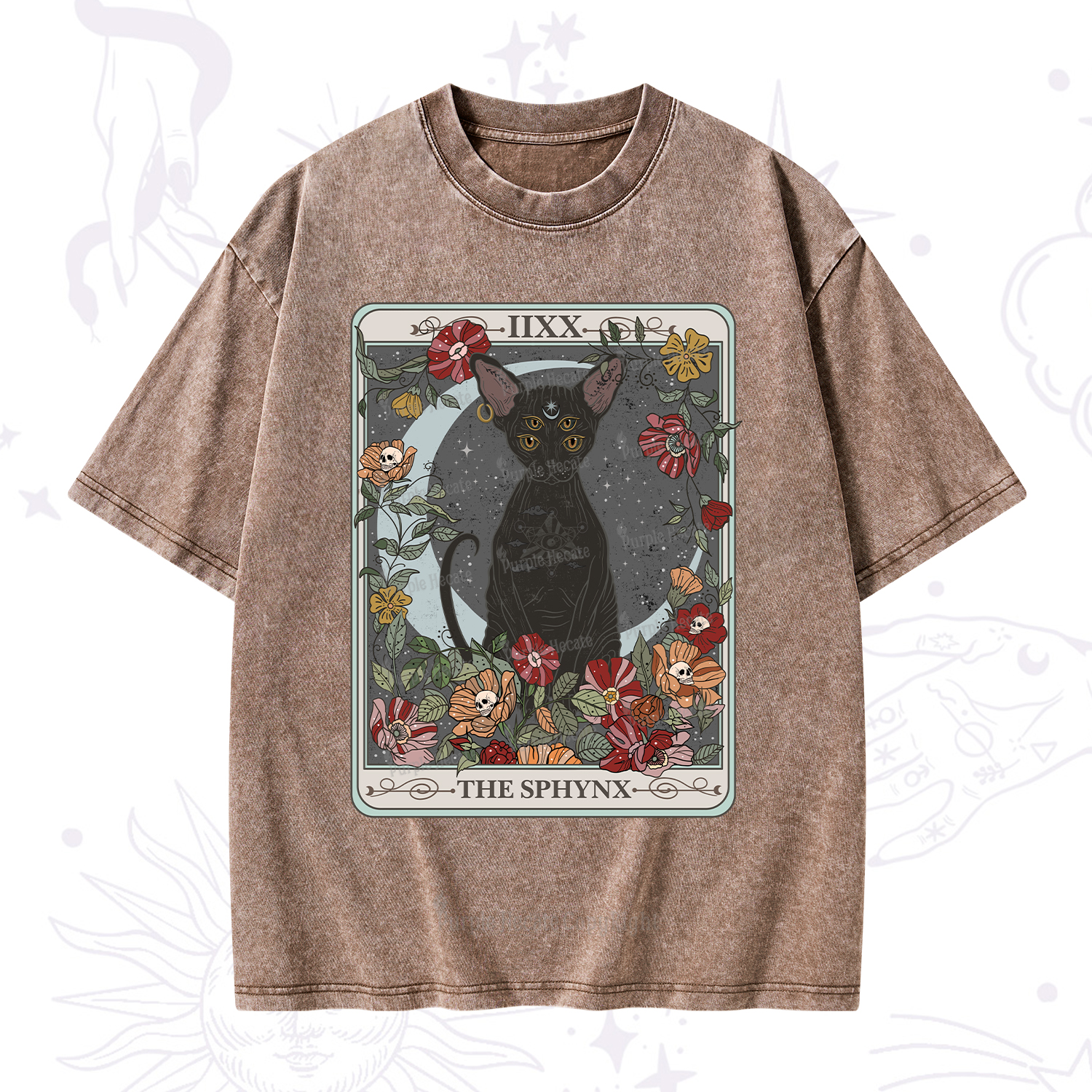 Purplehecate The Sphynx Tarot Washed T-Shirt