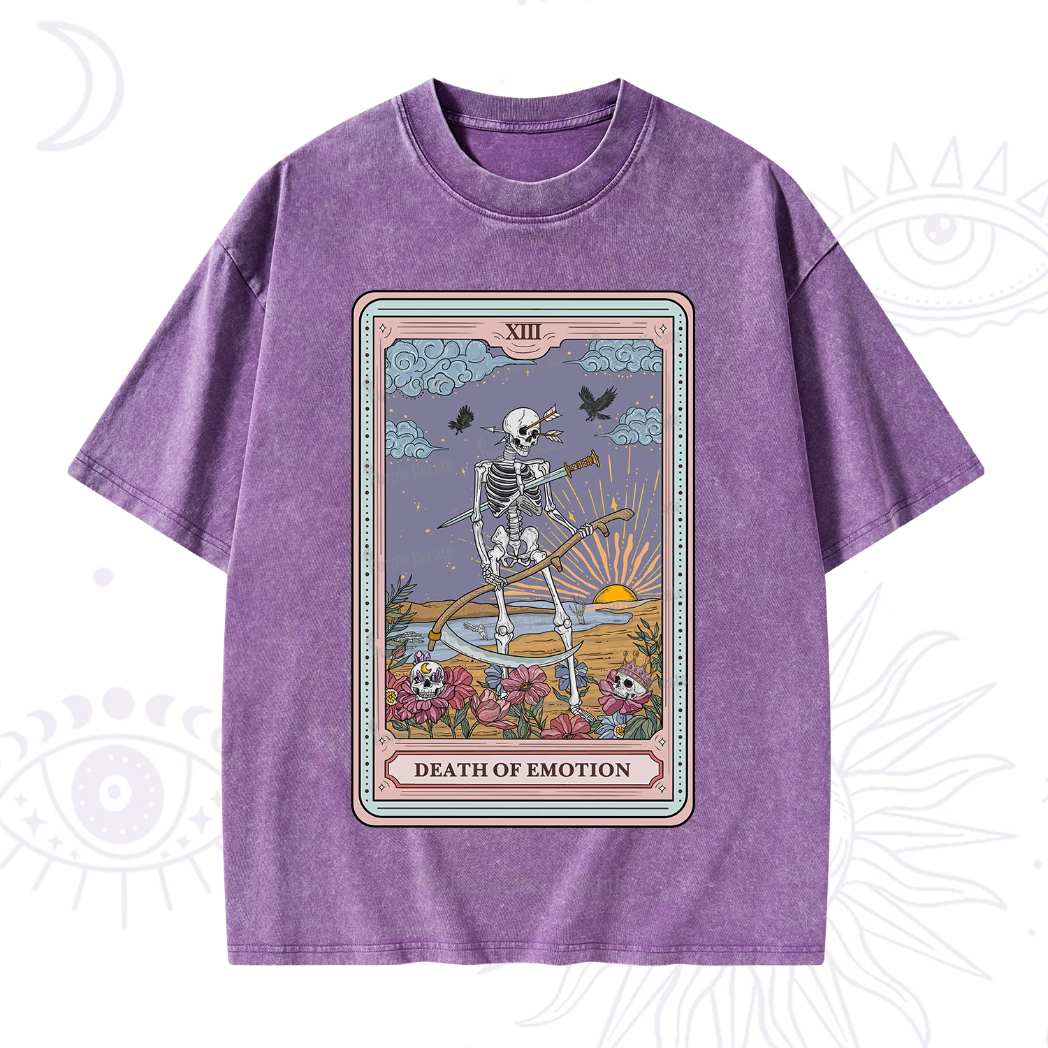 Purplehecate The Death Of Emotion Tarot Washed T-Shirt