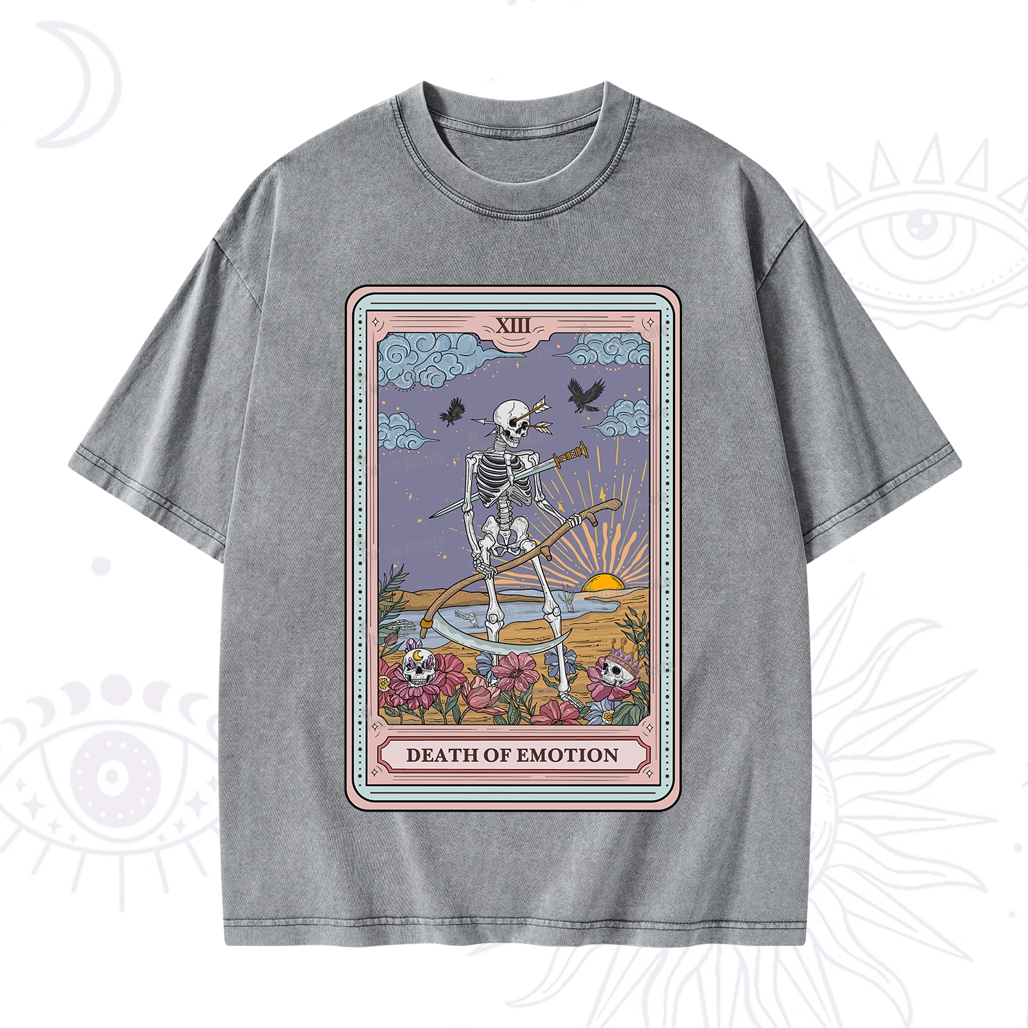 Purplehecate The Death Of Emotion Tarot Washed T-Shirt