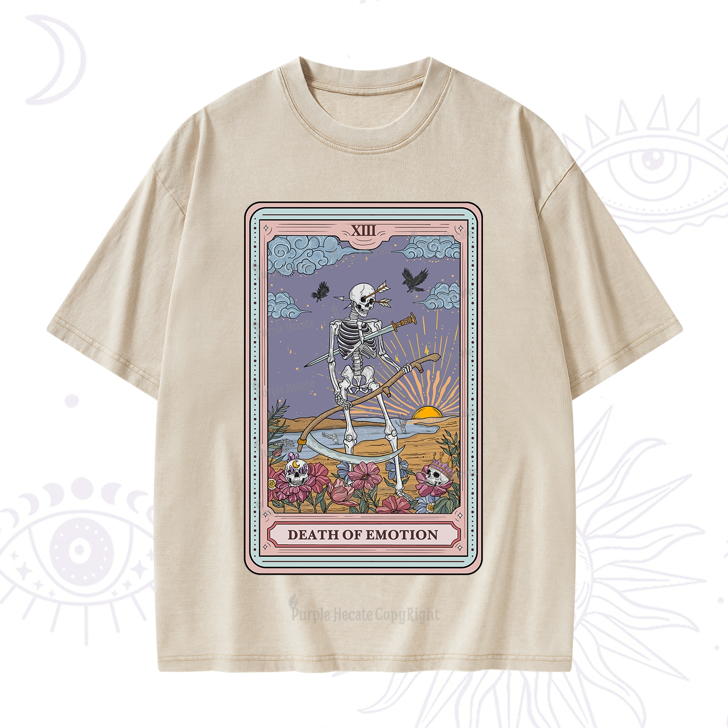 Purplehecate The Death Of Emotion Tarot Washed T-Shirt