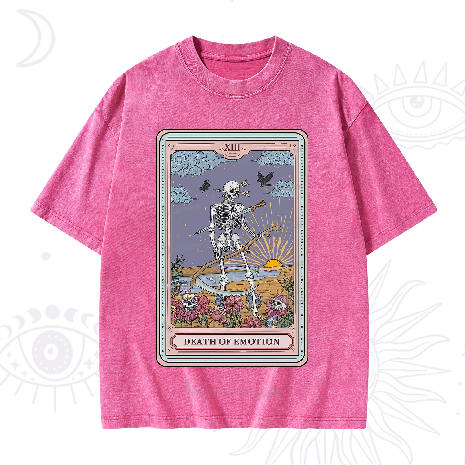 Purplehecate The Death Of Emotion Tarot Washed T-Shirt