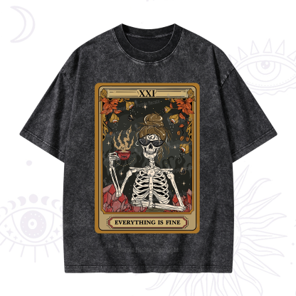 Purplehecate The Everything Fine Tarot Washed T-Shirt