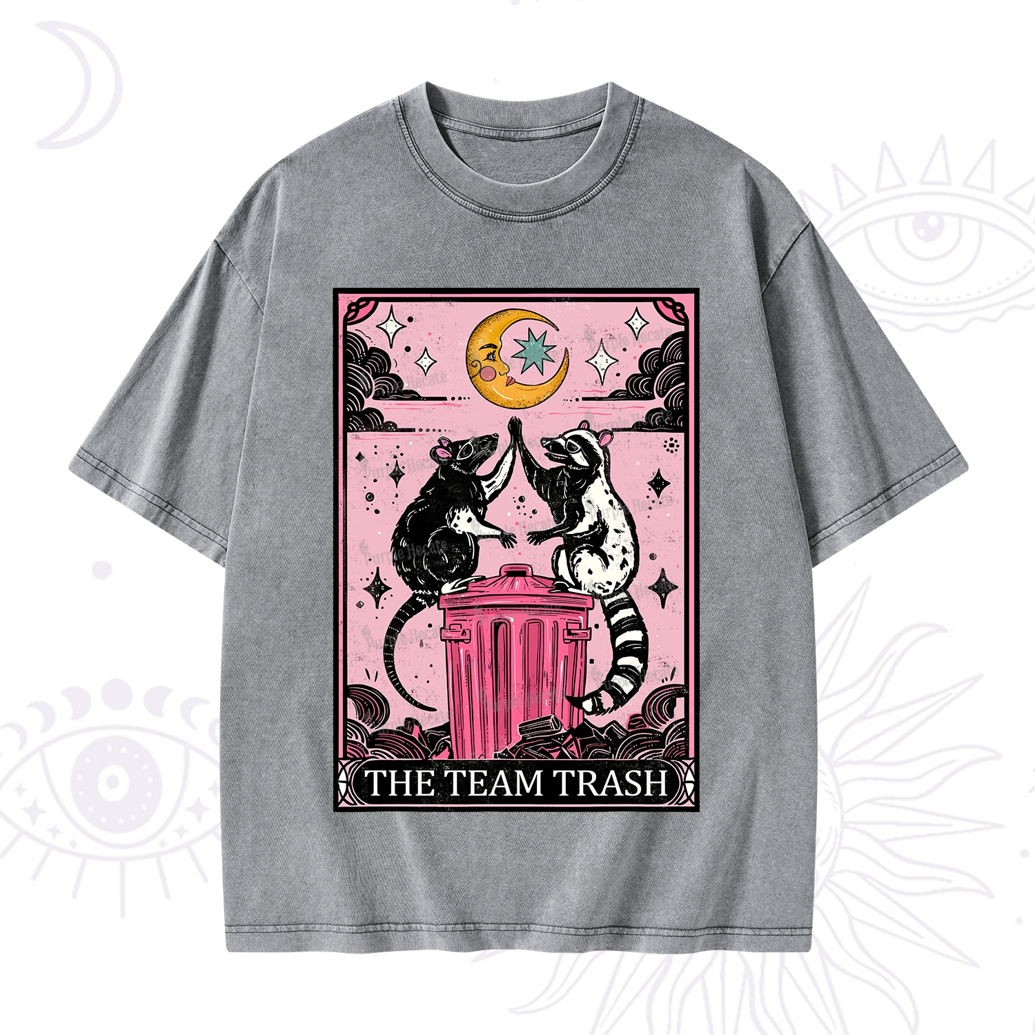 Purplehecate The Team Trash Opossum tarot Washed T-Shirt